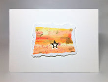 Original Handcrafted Christmas Card - Star Collection - Yellow, Orange, Pink and Gold - eDgE dEsiGn London