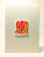 Original Handcrafted Christmas Card - Star Collection - Pink, Orange, Yellow and Gold - eDgE dEsiGn London