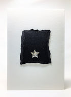 Original Handcrafted Christmas Card - Star Collection - Black with Silver Star - eDgE dEsiGn London