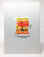 Original Handcrafted Christmas Card - Star Collection - Yellow, Orange and Gold - eDgE dEsiGn London