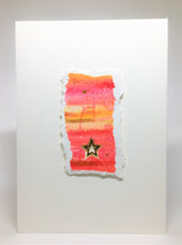 Original Handcrafted Christmas Card - Star Collection - Red, Pink, Yellow, Orange and Gold - eDgE dEsiGn London