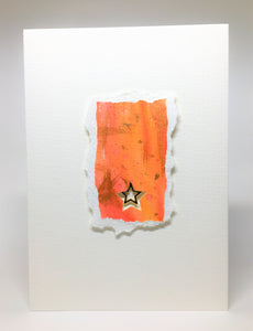 Original Handcrafted Christmas Card - Star Collection - Red, Pink, Orange and Gold - eDgE dEsiGn London