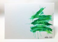Original Hand Painted Christmas Card - Tree Collection - Green Splatter - eDgE dEsiGn London