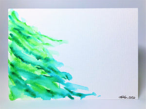 Original Hand Painted Christmas Card - Tree Collection - Abstract section - eDgE dEsiGn London