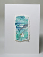 Original Hand Painted Christmas Card - Star Collection - Abstract cut out design - eDgE dEsiGn London