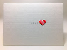 Original Hand Painted Greeting Card - Red heart and love - eDgE dEsiGn London