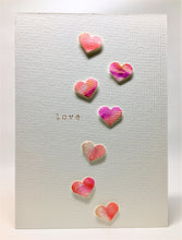 Original Hand Painted Greeting Card - 7 Hearts and Love - eDgE dEsiGn London