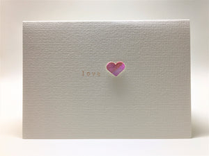 Original Hand Painted Greeting Card - Purple and Pink Heart and Love - eDgE dEsiGn London