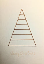 Christmas Tree in Copper thread - Hand-made Christmas Card