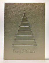 Silver thread abstract Christmas Tree - Hand-made Christmas card