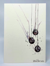 Small Black, Grey and Silver Splatter Baubles - Hand Painted Christmas Card