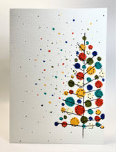 Abstract Retro Multicolour Circle Tree - Hand Painted Christmas Card