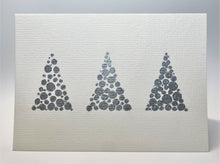 Silver Circle Trees - Hand Painted Christmas Card