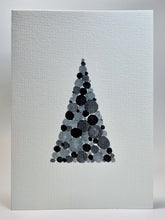 Skinny Modern Monochrome Circle Tree - Hand Painted Christmas Card