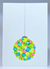 Large Abstract Fluoro Circle Bauble - Hand Painted Christmas Card
