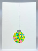 Abstract Fluoro Circle Bauble - Hand Painted Christmas Card