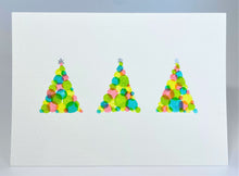 Modern Abstract Fluoro Circle Trees - Hand Painted Christmas Card