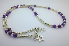 Amethyst and Silver beaded necklace/bracelet - Lacelet by eDgE dEsiGn London - eDgE dEsiGn London