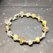 Beaded bracelet - silver with rutilated copper quartz beads - eDgE dEsiGn London