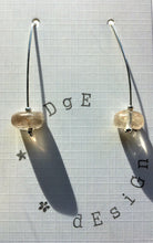 Sterling Silver Earrings - Rutilated Quartz Wire Drop - eDgE dEsiGn London