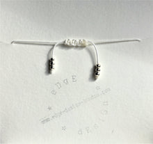 White cord bracelet - Blue Agate with Silver Angel Wing - Colour and Charm Collection - eDgE dEsiGn London