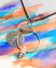 Sterling silver necklace - Filigree Leaf, Quartz and Shell - Colour and Charm Collection - eDgE dEsiGn London