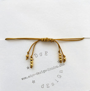Gold double cord bracelet - Lapis Lazuli and gold beads - Colour and Charm Collection - eDgE dEsiGn London