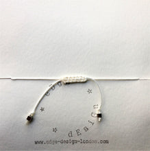 White cord bracelet - Millefiori clear/white bead - Colour and Charm Collection - eDgE dEsiGn London