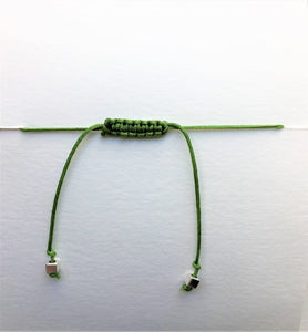 Green cord bracelet - Yellow Peridot - Colour and Charm Collection - eDgE dEsiGn London