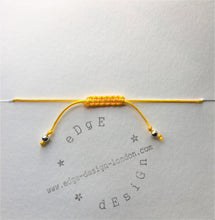 Yellow cord bracelet - Millefiori multicolour bead - Colour and Charm Collection - eDgE dEsiGn London
