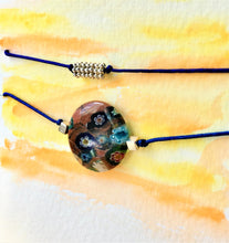 Two Blue Cord Bracelets - Venetian/Millefiori and silver beads - eDgE dEsiGn London