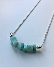 Silver chain necklace with Turquoise Amazonite beads - eDgE dEsiGn London