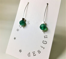 Sterling Silver drop earrings - Jade and Silver Cube