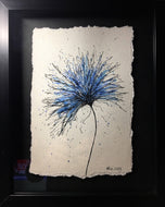 Abstract Blue Flower - Framed Original Watercolour - eDgE dEsiGn London