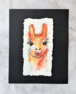 Abstract Alpaca - Framed Original Watercolour