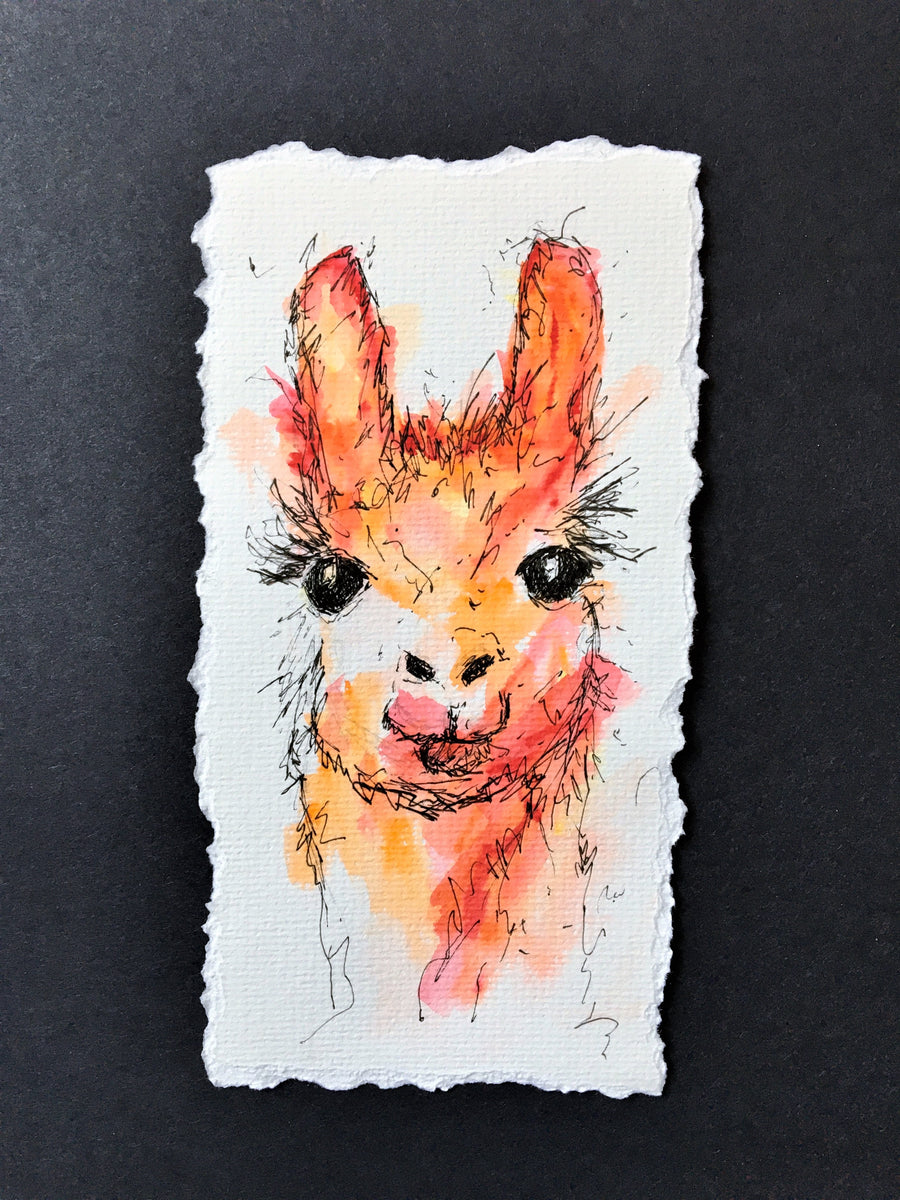 Abstract Alpaca - Framed Original Watercolour | eDgE dEsiGn London