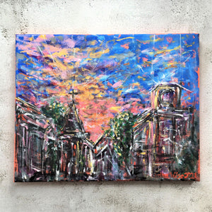 Abstract Urban Landscape - New Orleans - original acrylic on canvas painting