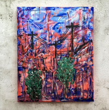 Abstract Urban Landscape Sunset - original acrylic on canvas painting