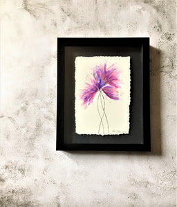 Abstract Flower Design - Framed Original Watercolour Painting