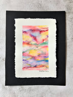 Abstract Multicolour Blend - Framed Original Watercolour Painting