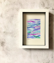 Abstract Purple, Green and Blue - Framed Original Watercolour Painting