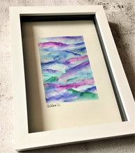 Abstract Purple, Green and Blue - Framed Original Watercolour Painting