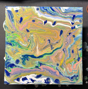 Acrylic Pour Painting - Swimming in Gold