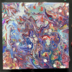 Abstract Acrylic Pour Painting - Fluid Art Cells