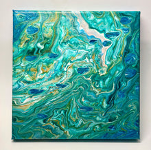 Acrylic Pour Painting - Deep Blue Sea