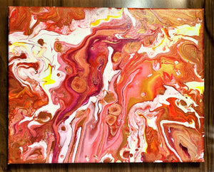 Acrylic Pour Painting - Pretty in Pink