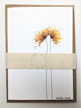 Original Hand Painted Greeting Card - Orange and Yellow Spiky Flowers - eDgE dEsiGn London