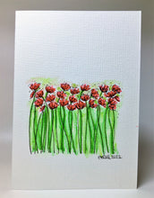 Original Hand Painted Greeting Card - Red Poppy Field