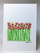 Original Hand Painted Greeting Card - Red Poppy Field