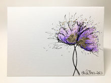 Purple and Gold Poppies - Hand Painted Greeting Card